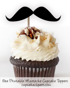 Free Printable Mustache Cupcake Toppers