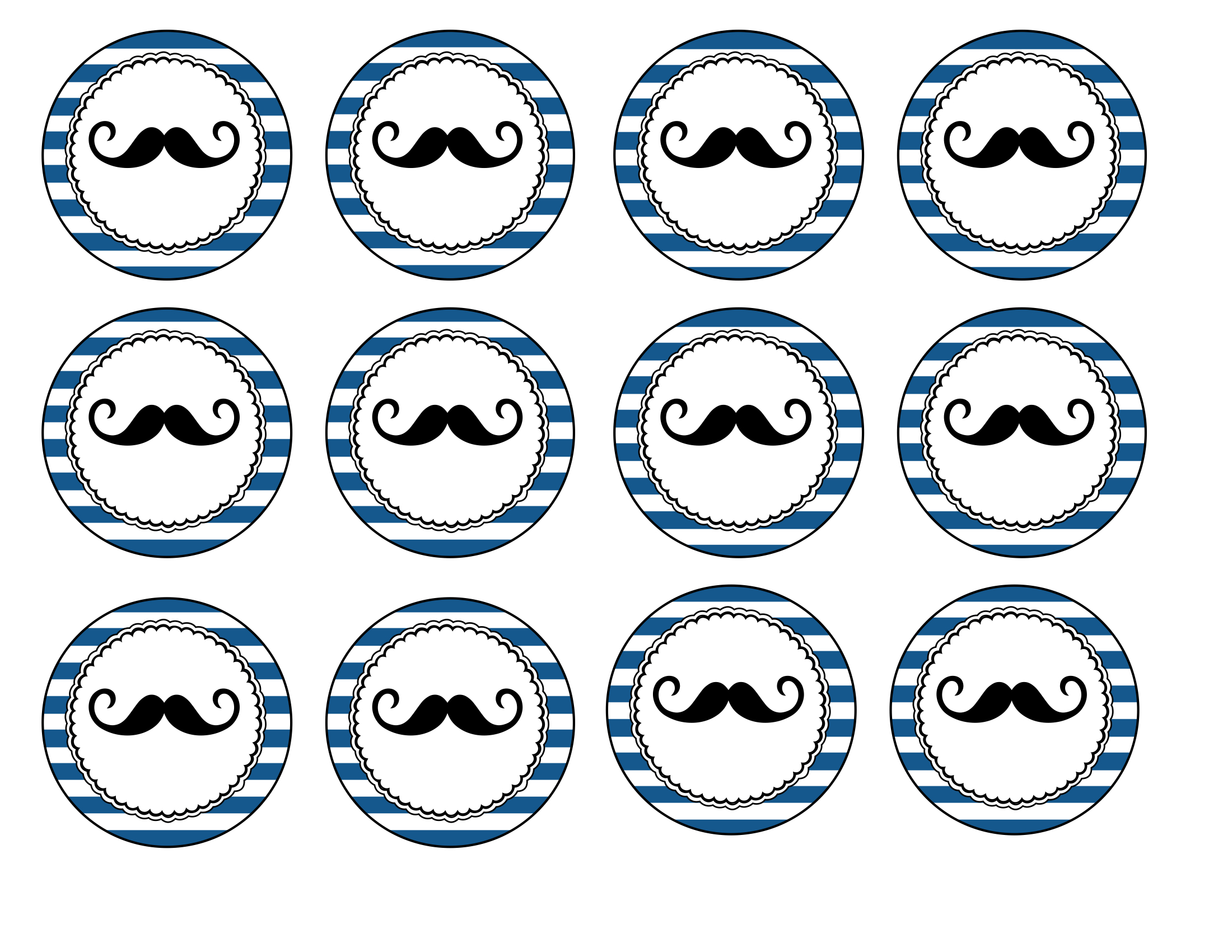 Free Printable Mustache Cupcake Toppers