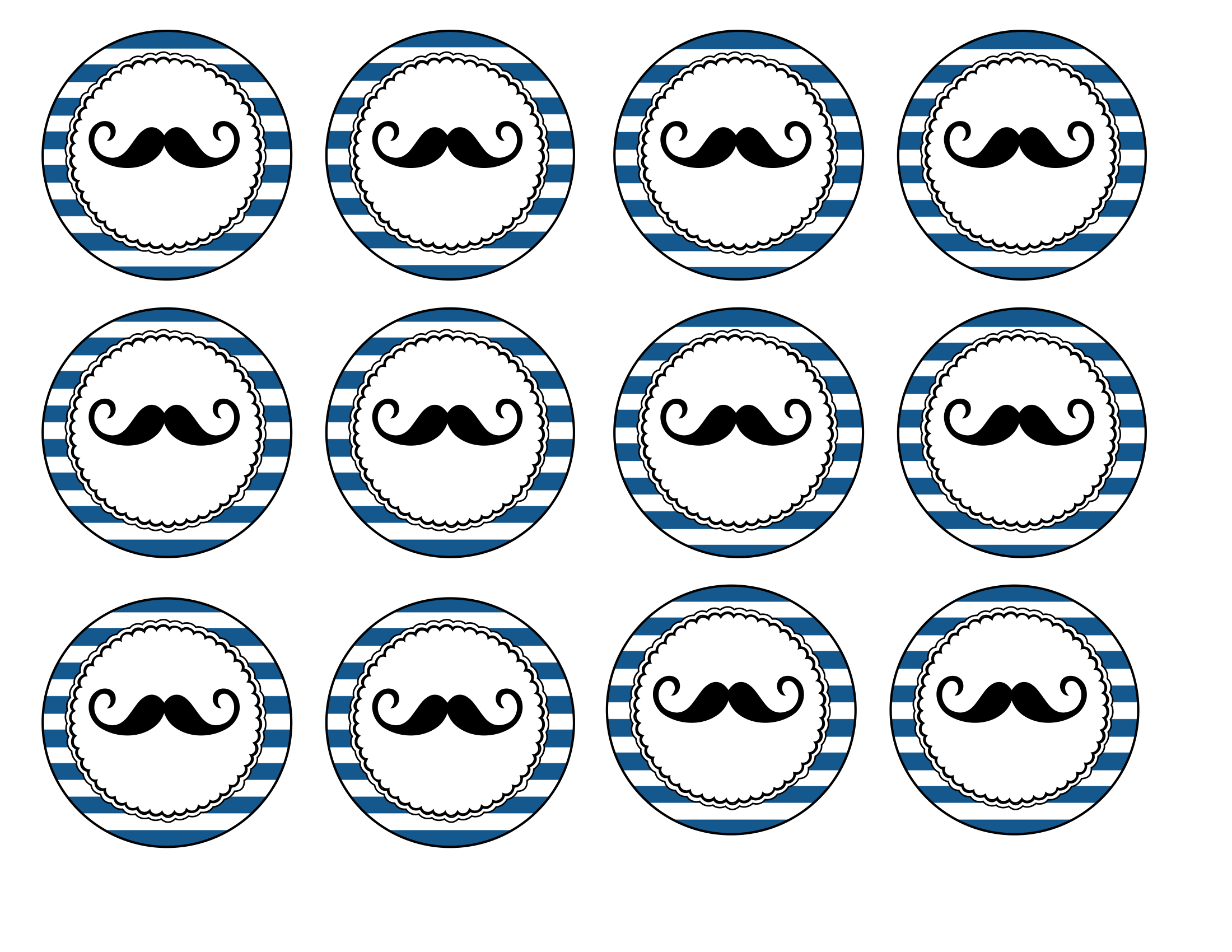 Free Printable Mustache Cupcake Toppers Free Printable Mustache Cupcake Toppers