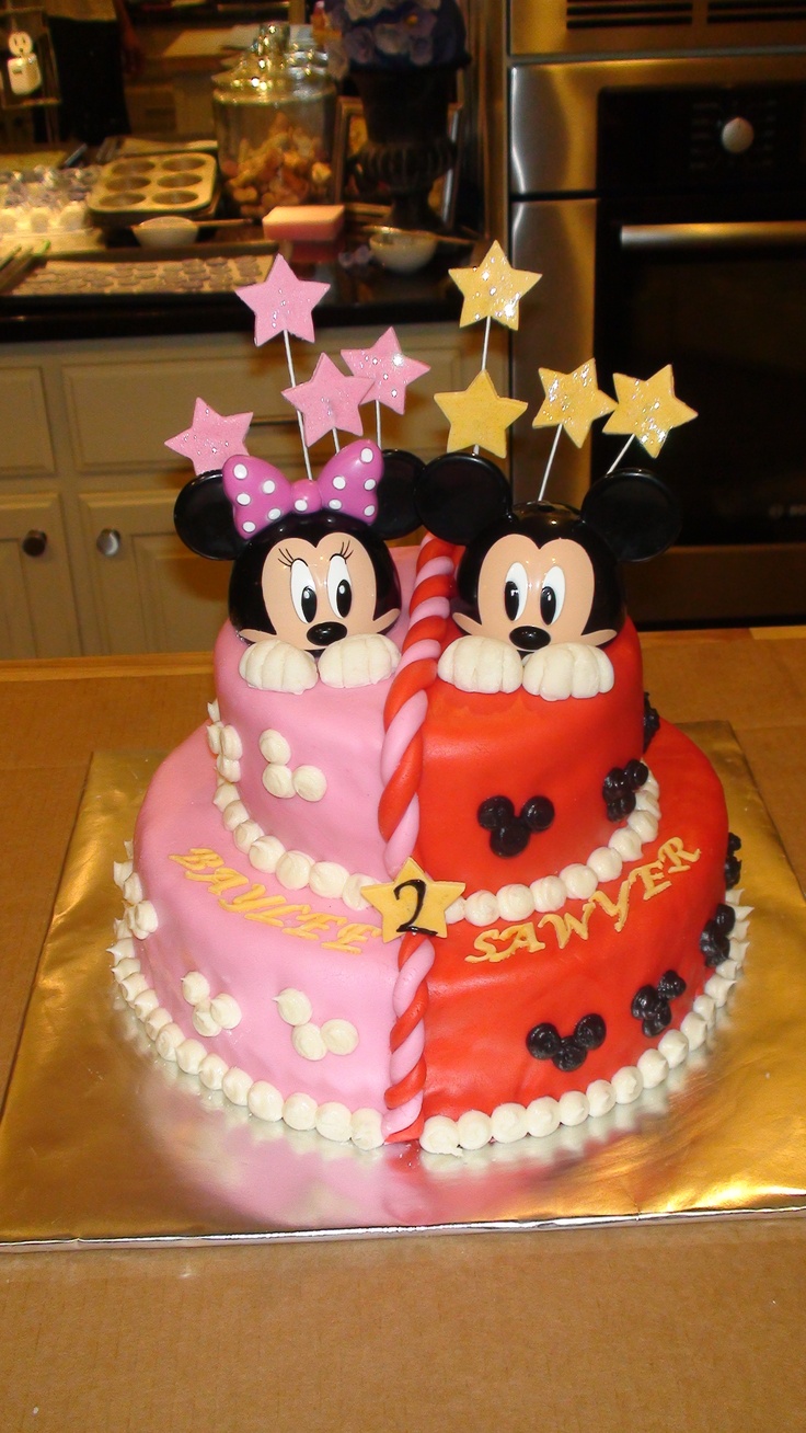 7 Sawyer Birthday Cakes Images Decorations Photo Half Mickey And