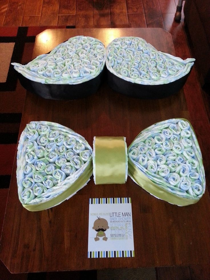 Mustache and Bow Tie Diaper Cake Mustache and Bow Tie Diaper Cake