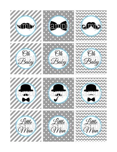 Mustache Baby Shower Printables