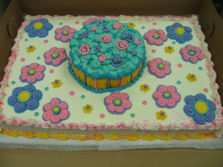 Cake with Flowers 1 2 Sheet Cake with Flowers 1 2 Sheet