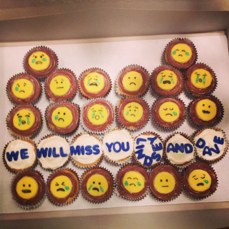 Emoji Going Away Party Cupcakes