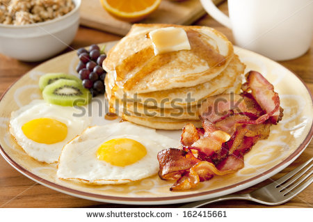 Plate with Bacon and Eggs Breakfast Plate with Bacon and Eggs Breakfast