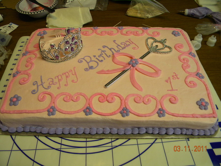 1st Birthday Princess Sheet Cake 1st Birthday Princess Sheet Cake
