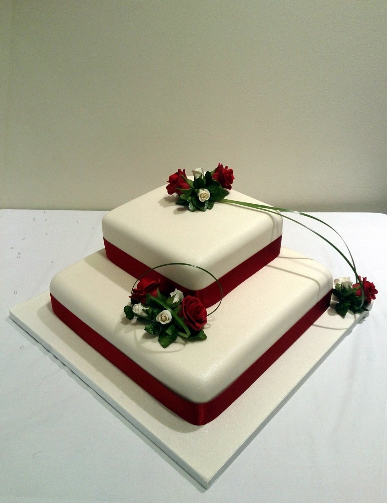 11 2 Layer Square Wedding Cakes Photo 2 Tier Square Wedding Cake