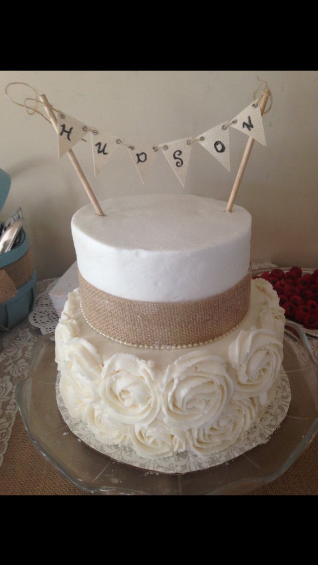 Baby Shower Cakes with Burlap Baby Shower Cakes with Burlap