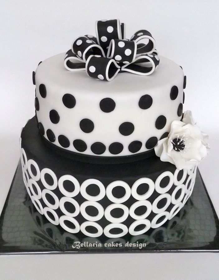 Black and White Birthday Cake Black and White Birthday Cake