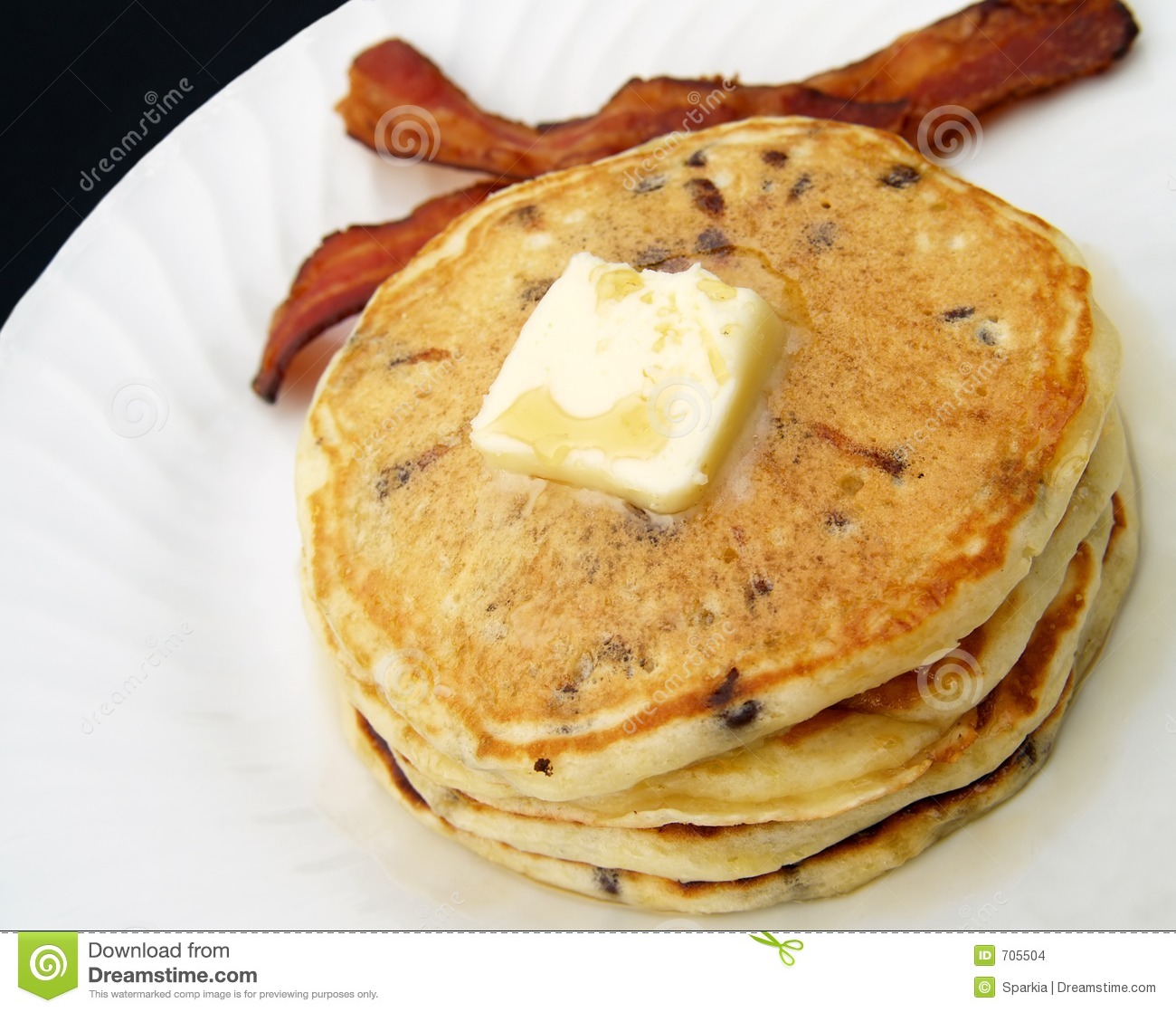 Chocolate Chip Pancakes and Bacon Chocolate Chip Pancakes and Bacon
