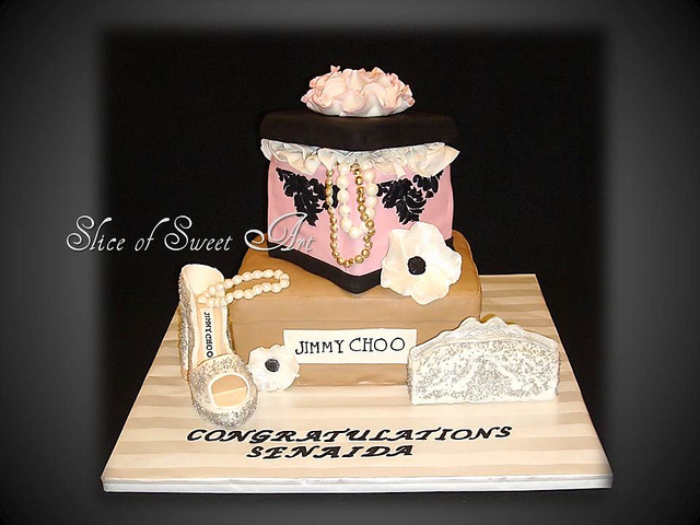 10 Photos of Damask Bridal Shower Cakes