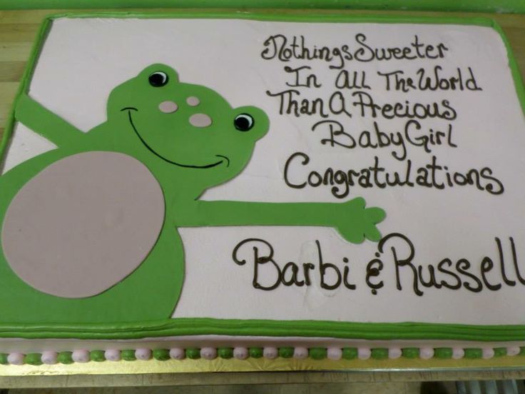 Frog Baby Shower Sheet Cake Frog Baby Shower Sheet Cake