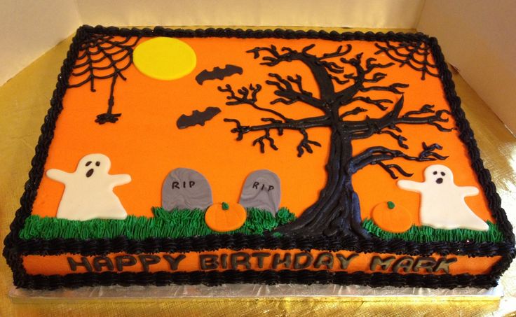 Halloween Birthday Sheet Cake Halloween Birthday Sheet Cake