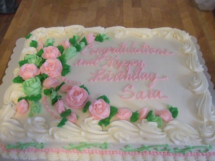 Birthday Sheet Cakes with Roses Birthday Sheet Cakes with Roses