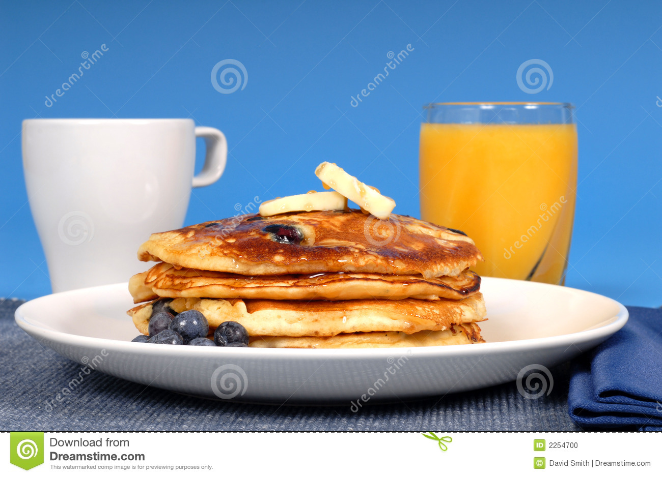 Blueberry Pancakes and Orange Juice Blueberry Pancakes and Orange Juice