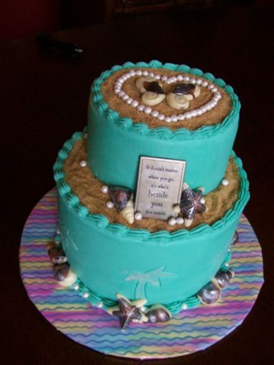 Island Theme Wedding Shower Cake With