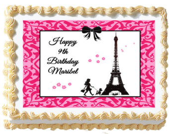 Paris Themed Birthday Sheet Cakes Paris Themed Birthday Sheet Cakes