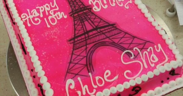Paris Themed Birthday Sheet Cakes Paris Themed Birthday Sheet Cakes