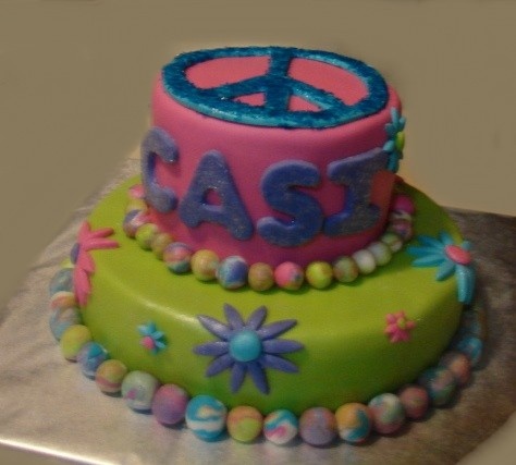 Peace Sign Birthday Cake Peace Sign Birthday Cake