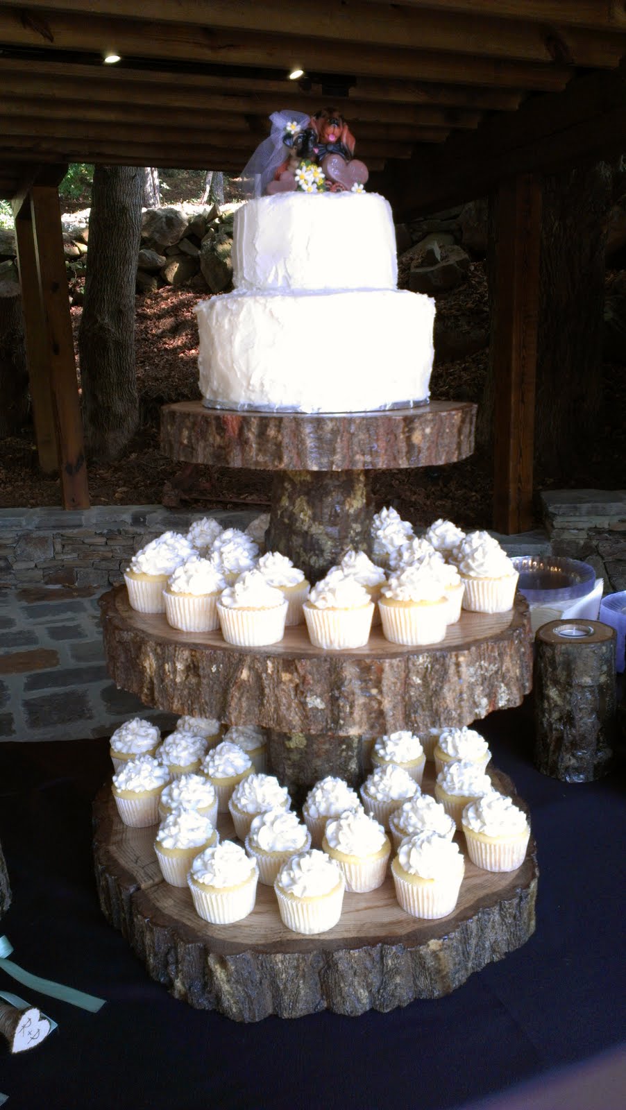11 Rustic Tree Wedding Cake With Cupcakes Photo Wedding Cake