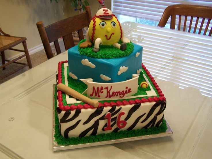 Softball Birthday Cake Softball Birthday Cake