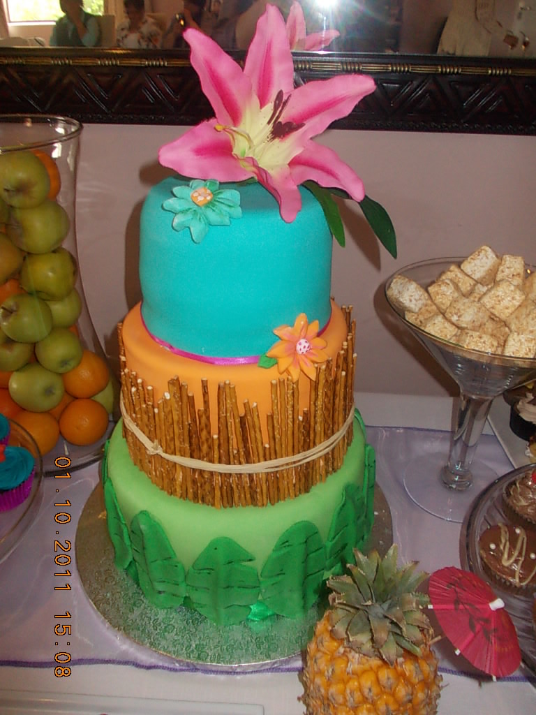 Tropical Bridal Shower Cake