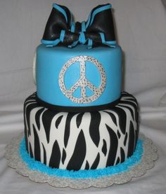 Zebra Peace Sign Cake Zebra Peace Sign Cake