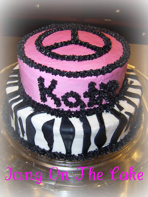 Zebra Peace Sign Cake Zebra Peace Sign Cake