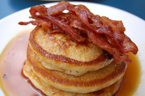 American Breakfast Bacon and Pancakes American Breakfast Bacon and Pancakes