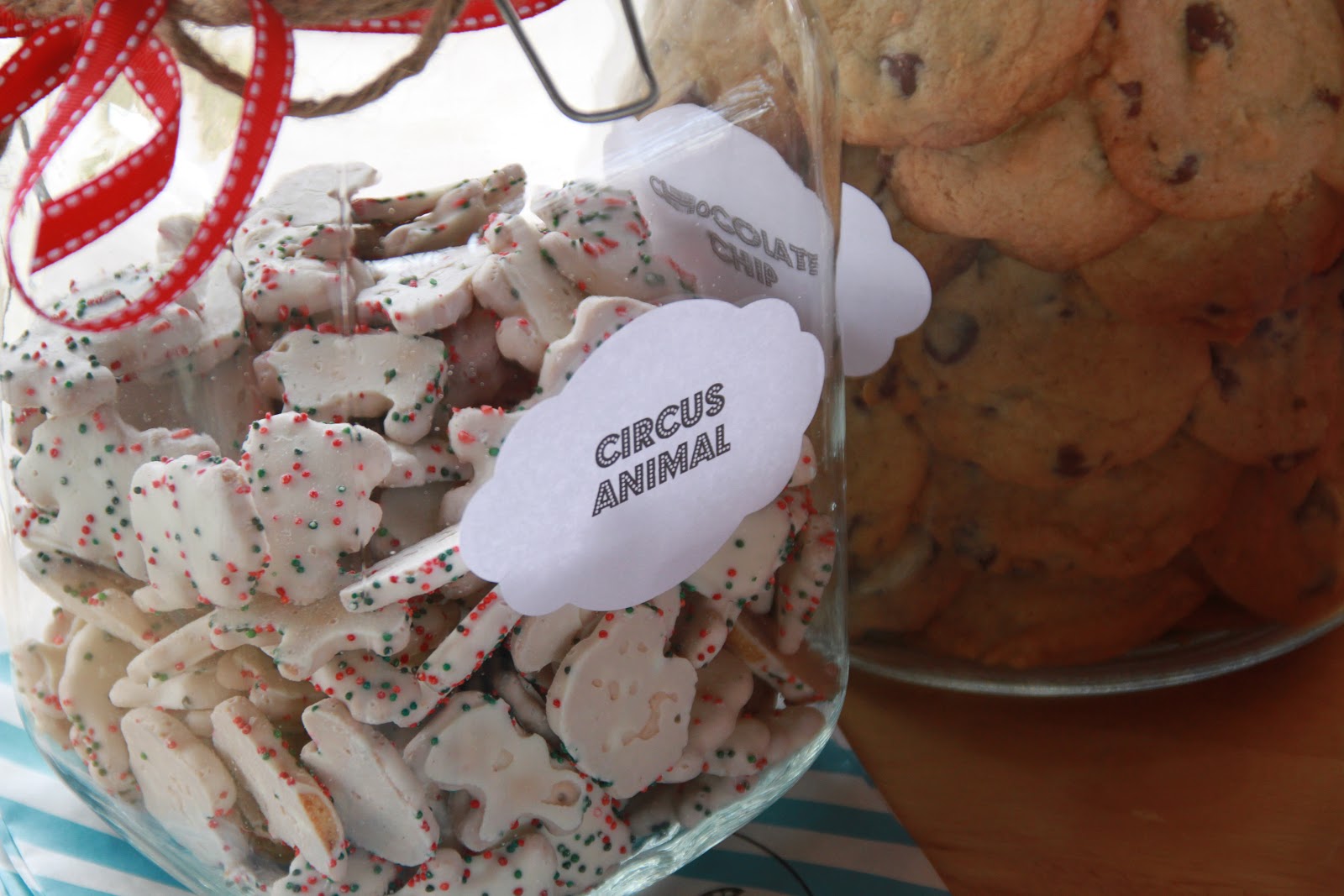 Blue and White Striped Cookies