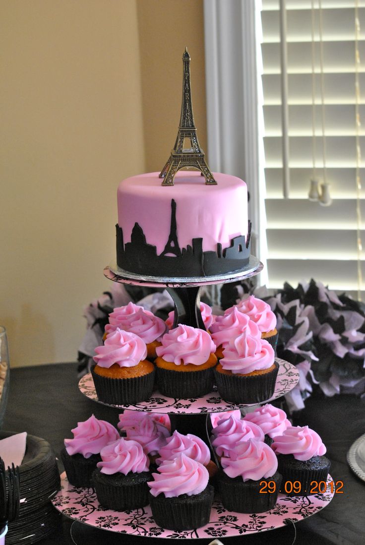 Paris Theme Birthday Party Cake