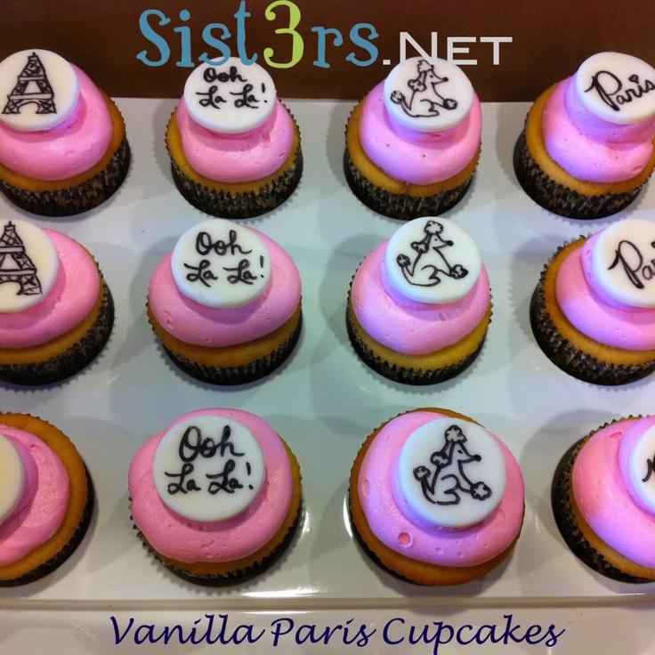 Paris Themed Cupcakes