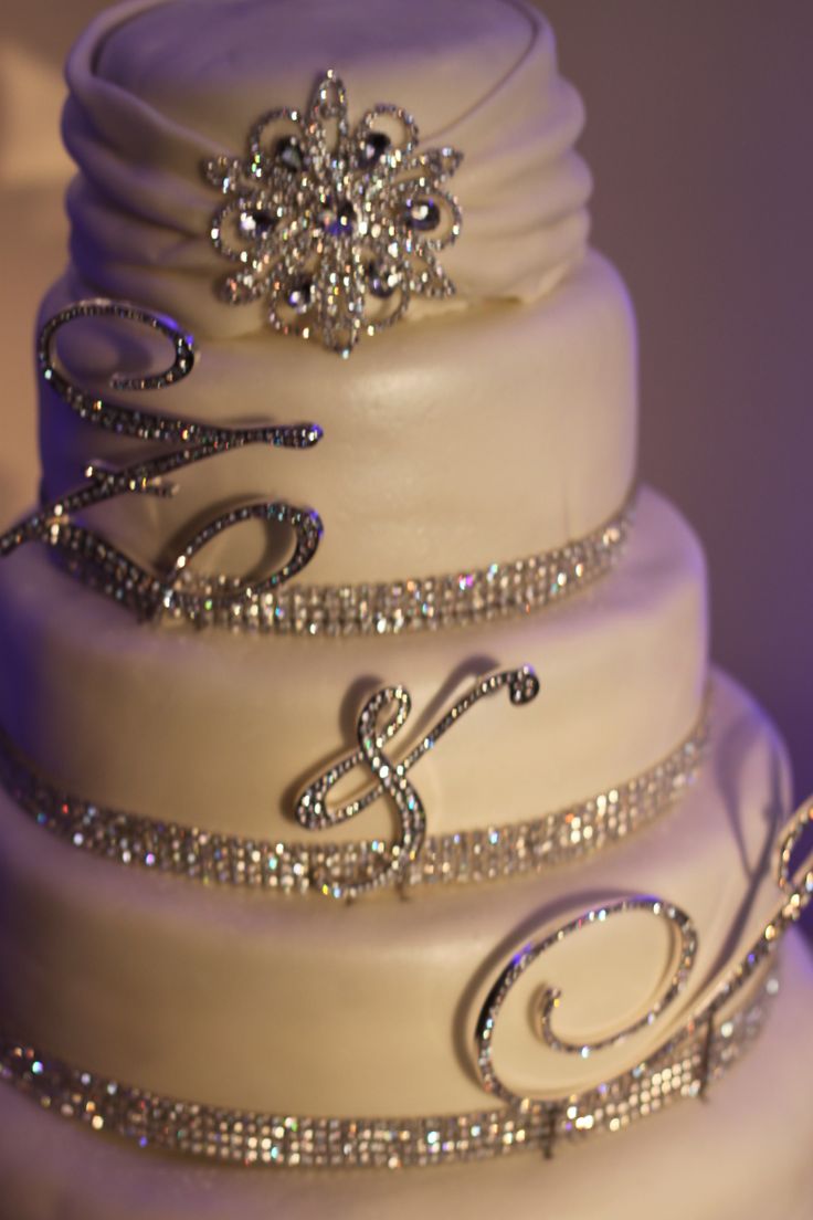 Bling Wedding Cake with Rhinestones