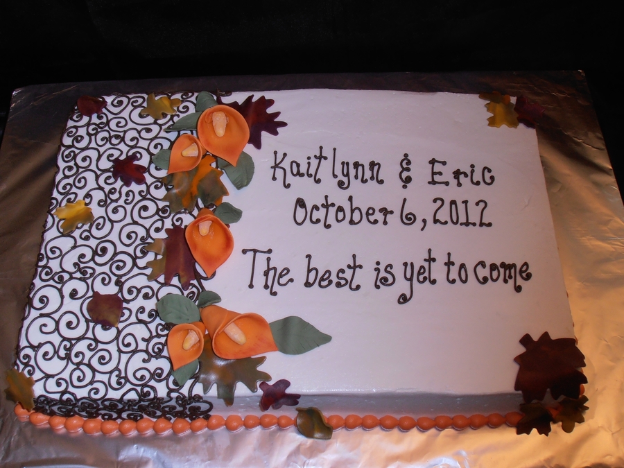 Fall Bridal Shower Sheet Cakes Fall Bridal Shower Sheet Cakes
