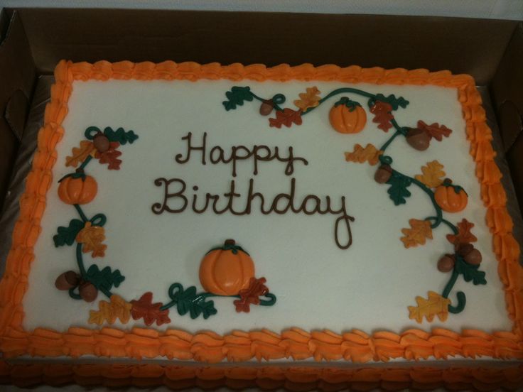 Fall Themed Sheet Birthday Cake Fall Themed Sheet Birthday Cake