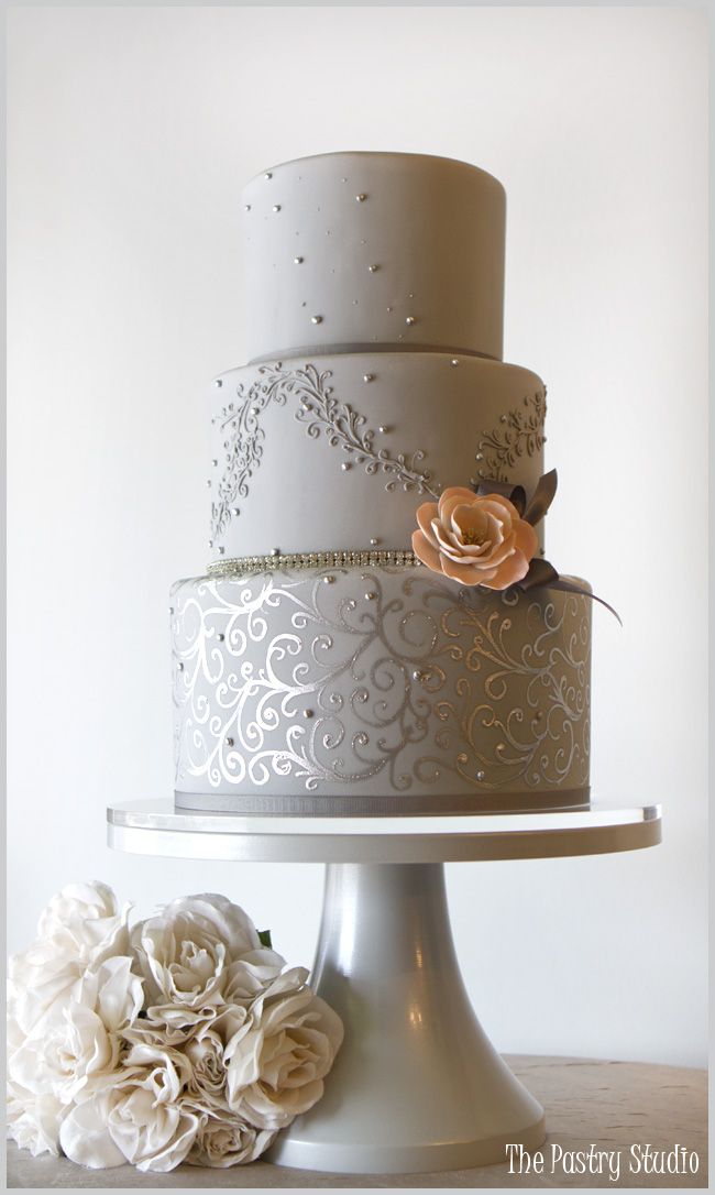 Gray and Silver Wedding Cake Gray and Silver Wedding Cake