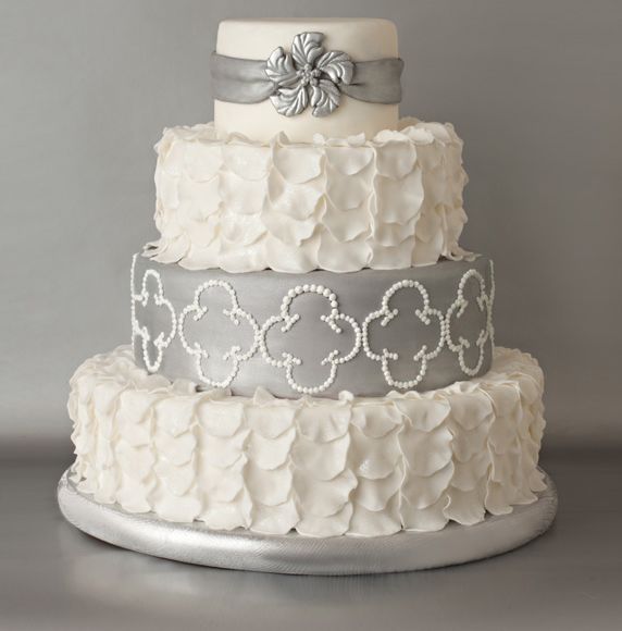 Grey and Silver Wedding Cake Grey and Silver Wedding Cake