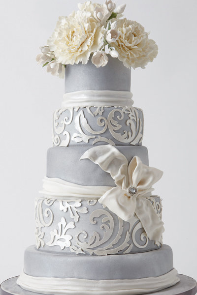 Grey and Silver Wedding Cake Grey and Silver Wedding Cake