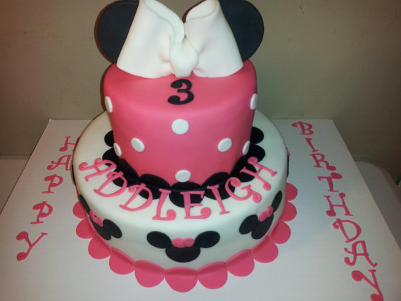 Minnie Mouse Fondant Birthday Cake Minnie Mouse Fondant Birthday Cake