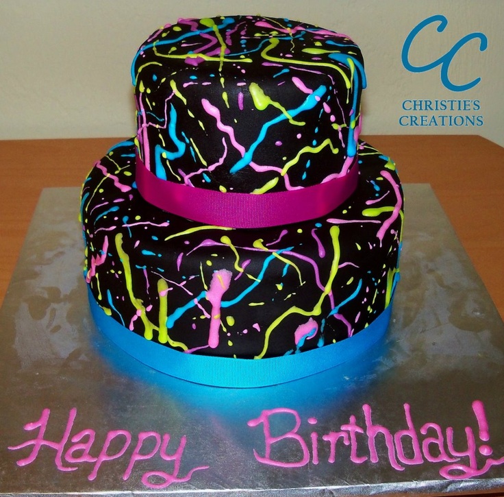 Neon Birthday Cake Ideas Neon Birthday Cake Ideas