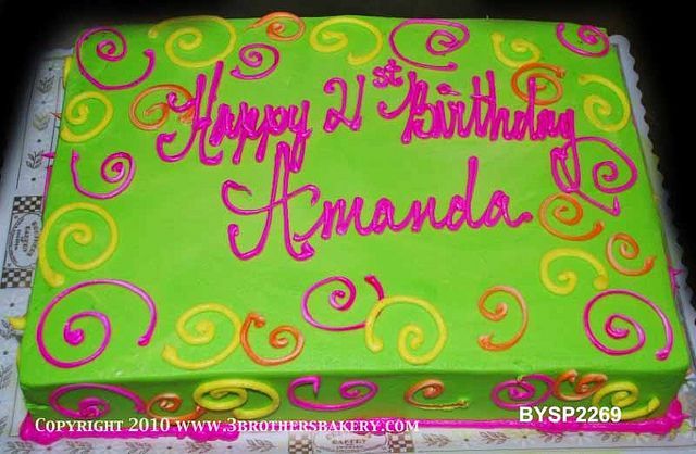 Neon Birthday Sheet Cakes Neon Birthday Sheet Cakes
