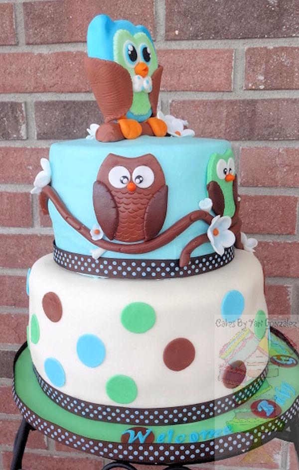 Owl Baby Shower Cake Owl Baby Shower Cake