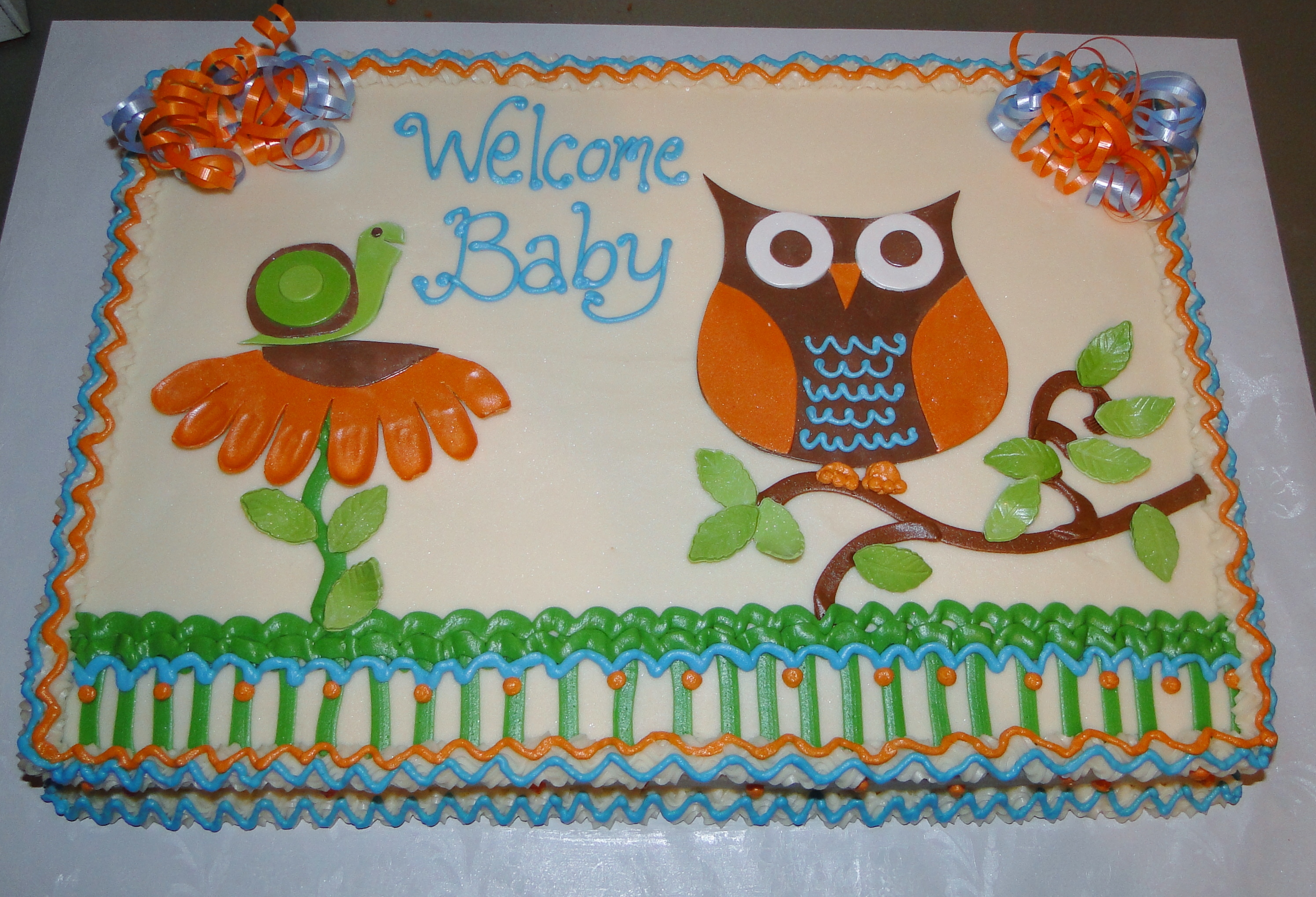 Owl Baby Shower Sheet Cakes Owl Baby Shower Sheet Cakes