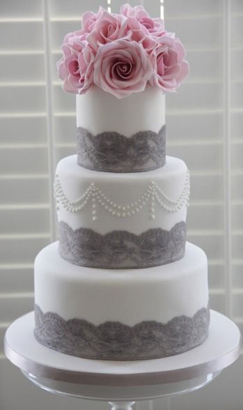 Pink and Gray Wedding Cake Ideas Pink and Gray Wedding Cake Ideas