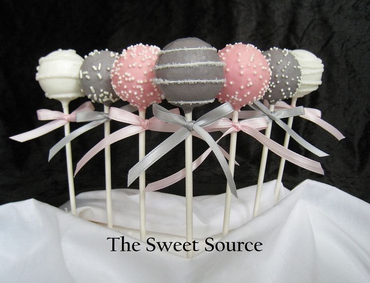 Pink and Grey Wedding Cake Pops Pink and Grey Wedding Cake Pops