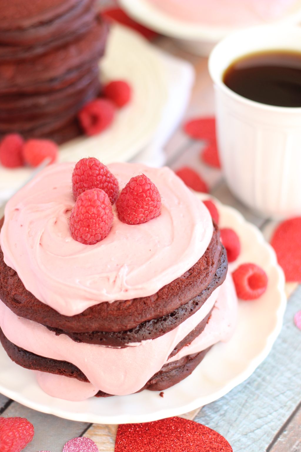 Pink Velvet Pancakes Pink Velvet Pancakes