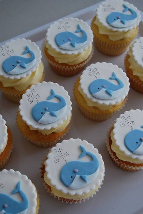 11 Whale Baby Shower Cupcakes Photo Cake Whale Baby Shower Cake Via Cupcake Topper