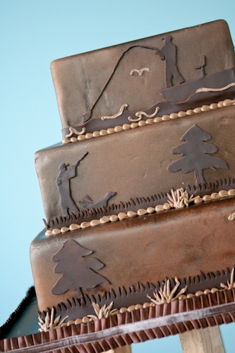 Hunting and Fishing Grooms Cake