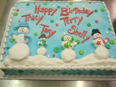 Winter Birthday Sheet Cake Ideas Winter Birthday Sheet Cake Ideas