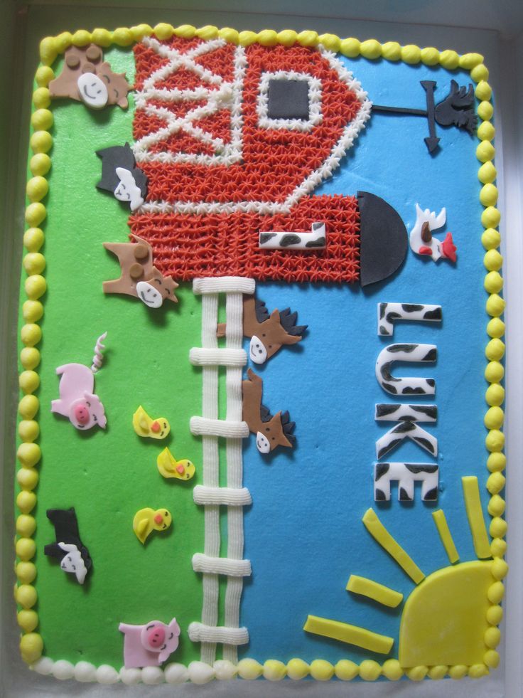 Barnyard Sheet Birthday Cake Barnyard Sheet Birthday Cake